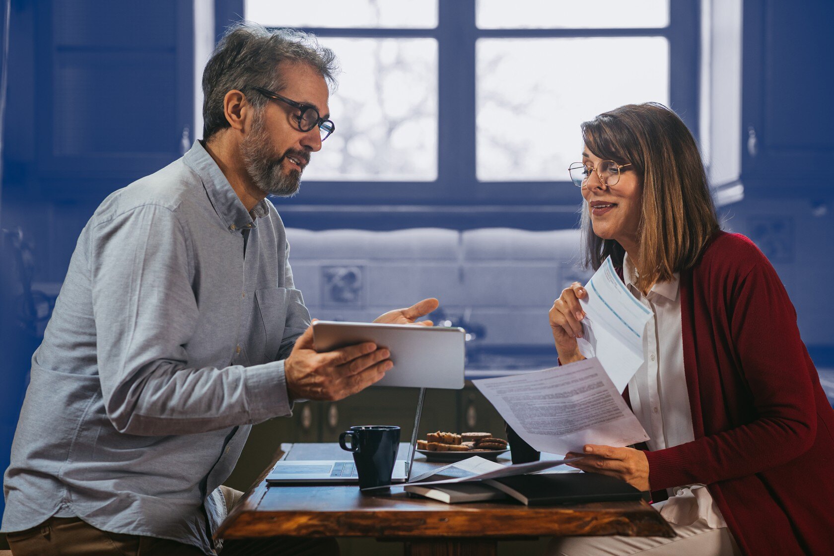 A couple working together, sharing insights and love