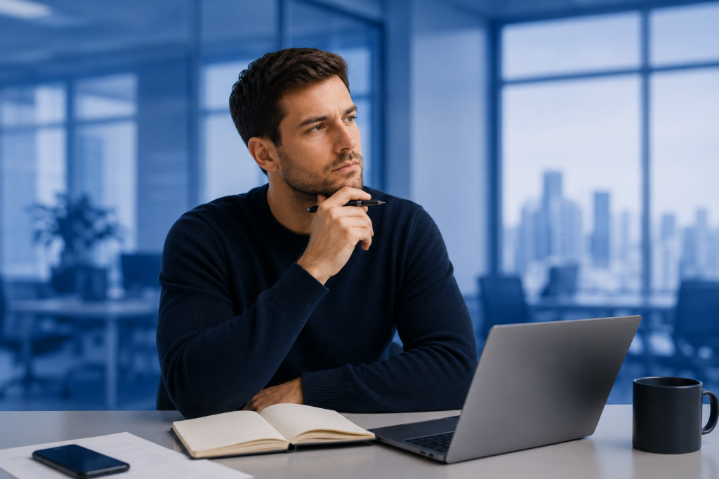 Brand strategist analyzing a market entry strategy and brand positioning for expansion into the US market